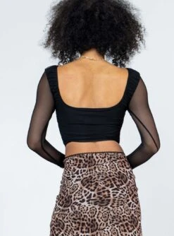 Lillian Long Sleeve Top Black -Princess Polly Shop 4 modelinfo Lindsay us2 07facc7c 1610 4d57 9e9e 3a228e71a6a3