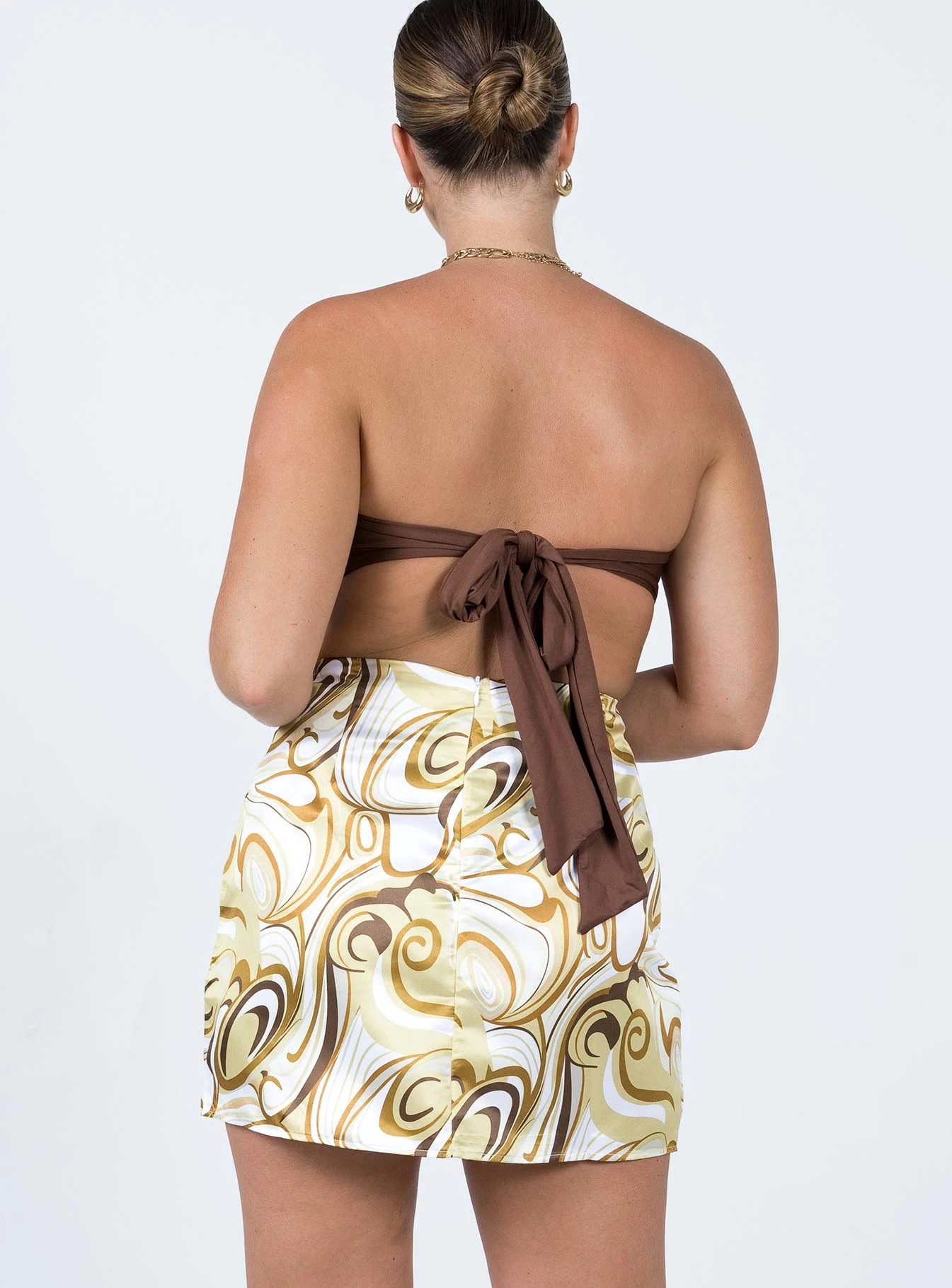 Dillion Mini Skirt Yellow Swirl 4 Dillion Mini Skirt Yellow Swirl - Image 4