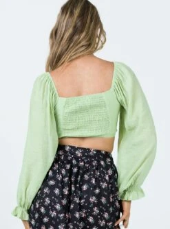 Princess Polly Madigan Long Sleeve Top Green -Princess Polly Shop 4 modelinfo milli us2 3cd98e0b 4744 49c6 9286 273021bdd6de
