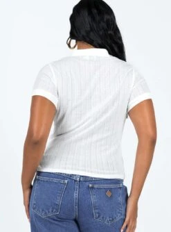 Princess Polly Long Beach Polo Top Cream -Princess Polly Shop 4 modelinfo rheanna us6 772a2faf da36 4a2d 8b22 fb68a6f3e655