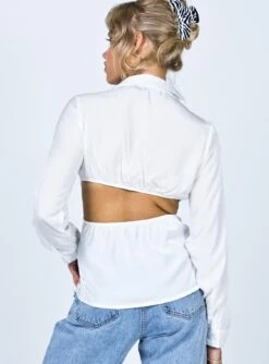 Princess Polly Eleanor Twist Shirt White -Princess Polly Shop 4 3101103e 1e7c 4756 a071 25c61d20512c