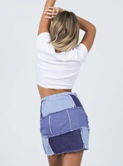 Princess Polly Catherine Patchwork Mini Skirt Denim -Princess Polly Shop 4 862505b5 b1f1 4f88 b131 6a58c0708834