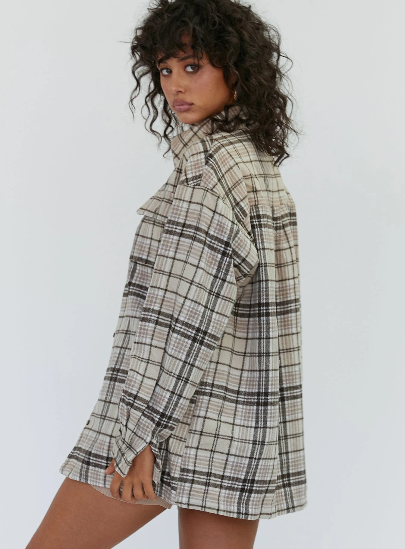 Princess Polly Willa Shirt Beige 4 Princess Polly Willa Shirt Beige - Image 4