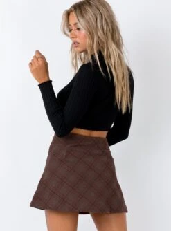 Princess Polly Fike Mini Skirt Brown -Princess Polly Shop 4 e7831a85 a7cb 4c77 b008 c61fc3835a40