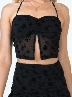 Motel Agas Skirt Black Floral Flock 9 Motel Agas Skirt Black Floral Flock -Princess Polly Shop 5 modelinfo Emma us2 f678d8ad 724a 4d5b 95b7 b5ea6d51dd9f