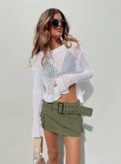 Princess Polly Iconic Cargo Mini Skirt Khaki -Princess Polly Shop 5 modelinfo elise us2 996df0a4 ab94 424f 81fe d220bd42f7b9