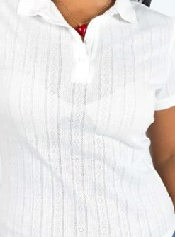 Princess Polly Long Beach Polo Top Cream -Princess Polly Shop 5 modelinfo rheanna us6 2a0f733e 0da6 456f 990c 008529a08f4c