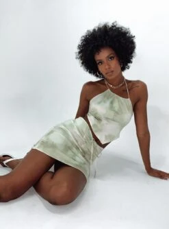 Princess Polly Celebration Mini Skirt Sage -Princess Polly Shop CelebrationMiniSkirtSage