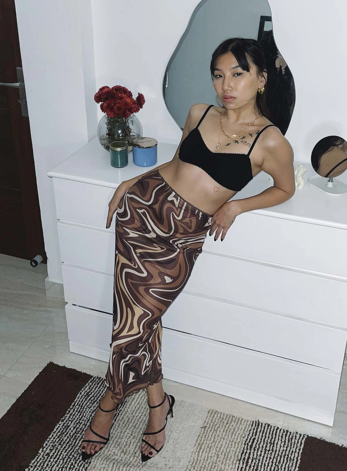 Princess Polly Deanna Midi Skirt Brown 1 Princess Polly Deanna Midi Skirt Brown