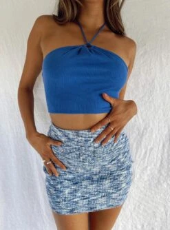 Princess Polly Audra Mini Skirt Blue