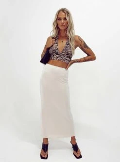 Princess Polly Harriette Maxi Skirt Beige