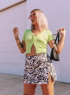 Motel Pelmet Skirt 90's Zebra Black & White -Princess Polly Shop MOTEL PELMET SKIRT 90 S ZEBRA