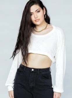 Princess Polly Lincoln Long Sleeve Top White