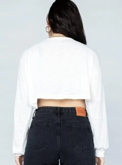 Princess Polly Lincoln Long Sleeve Top White 7 Princess Polly Lincoln Long Sleeve Top White -Princess Polly Shop NATALIE X POLLY20107