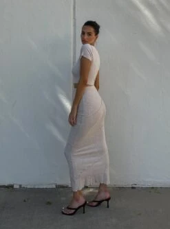 Princess Polly Oscar Maxi Skirt Beige -Princess Polly Shop OSCAR TOP BEIGE OSCAR MAXI SKIRT BEIGE 1