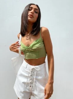 Princess Polly Simple Things Crop Top Green