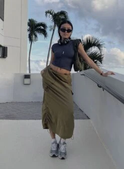 Princess Polly Ferguson Parachute Maxi Skirt Khaki -Princess Polly Shop ashchenny Ferguson Parachute Maxi Skirt Khaki US4