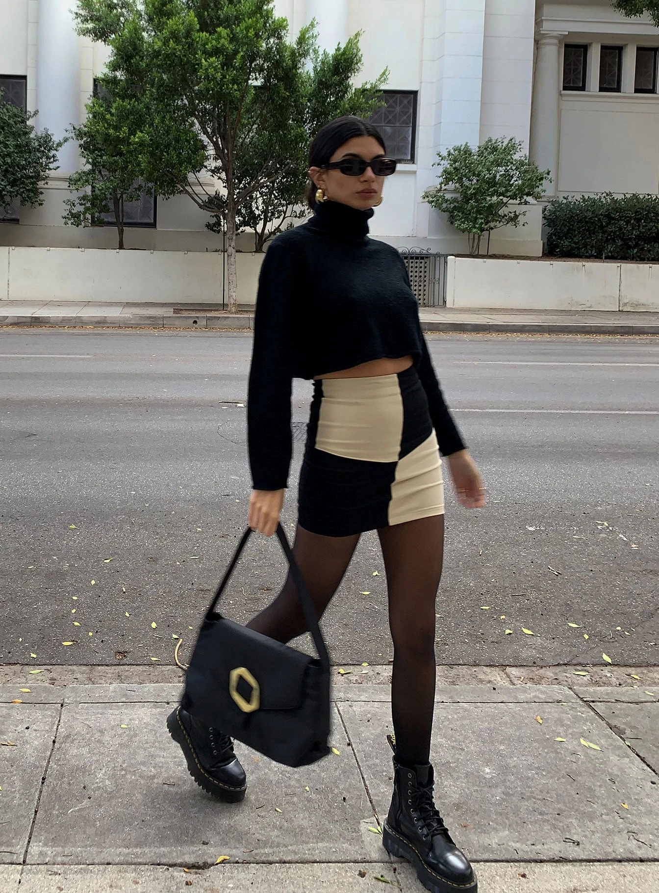 Princess Polly Celine Mini Skirt Beige / Black 6 Princess Polly Celine Mini Skirt Beige / Black - Image 6